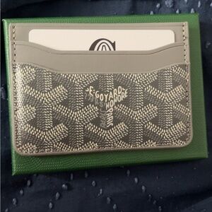 Goyard Green and Gray Card Holder